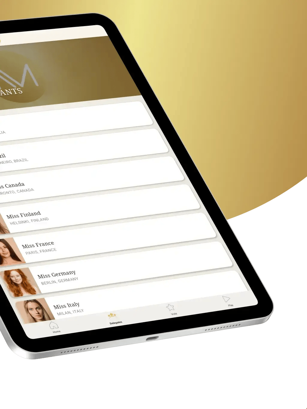 Beauty Pageant App Template tablet screenshot 9