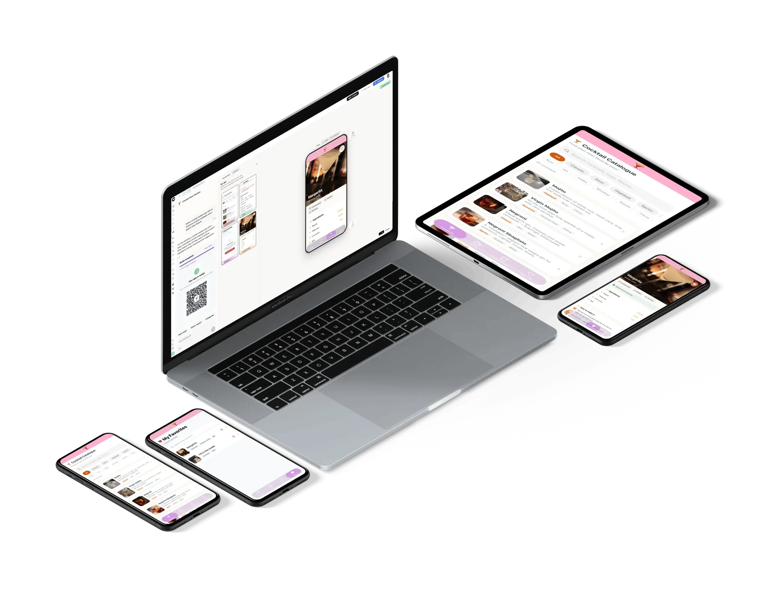 One Choicely app across laptop, tablet and phones — submitted to both stores