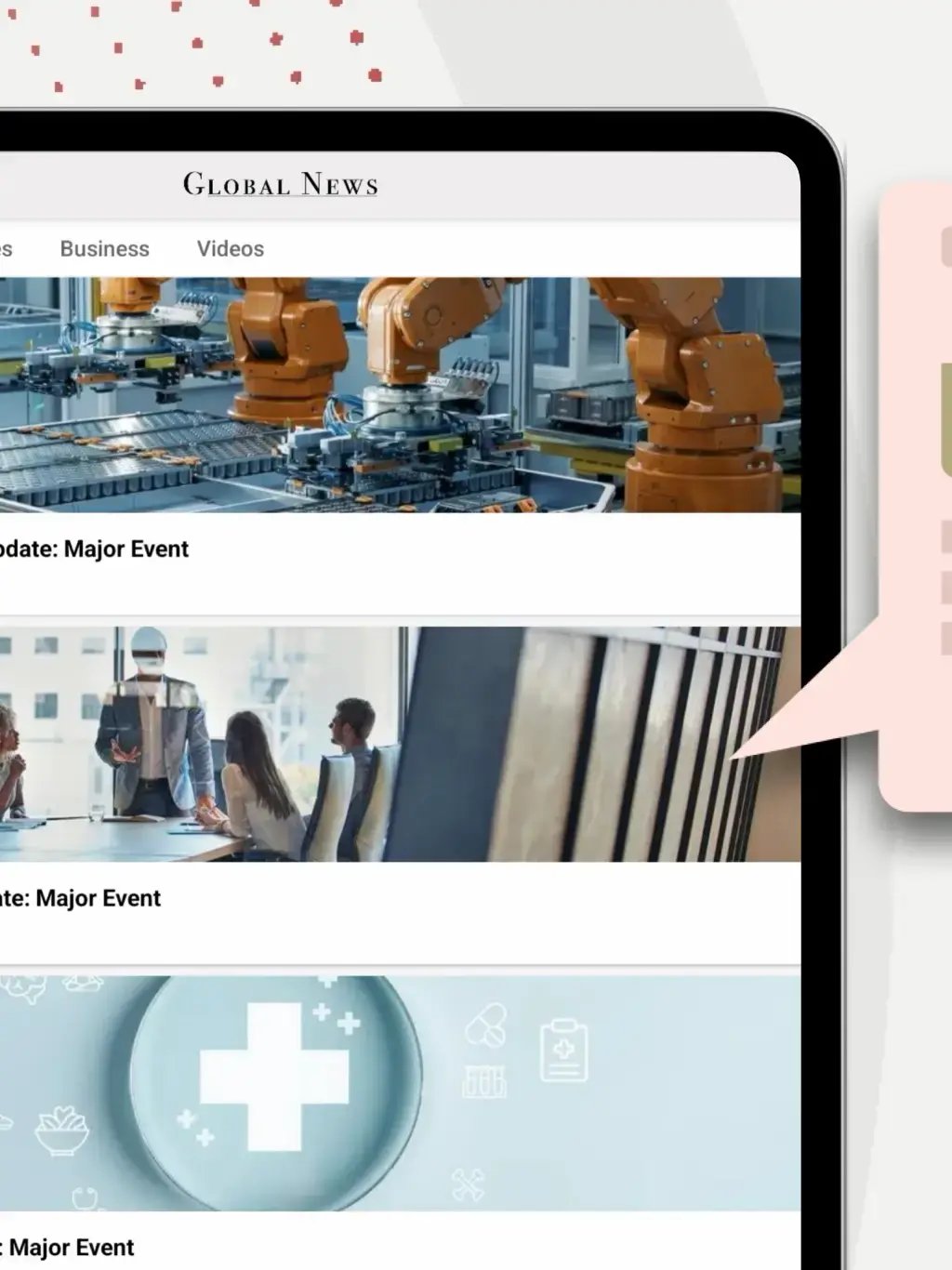 News App Template tablet screenshot 9