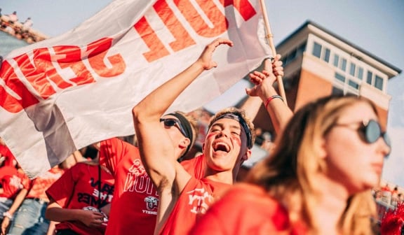 Fans with flags