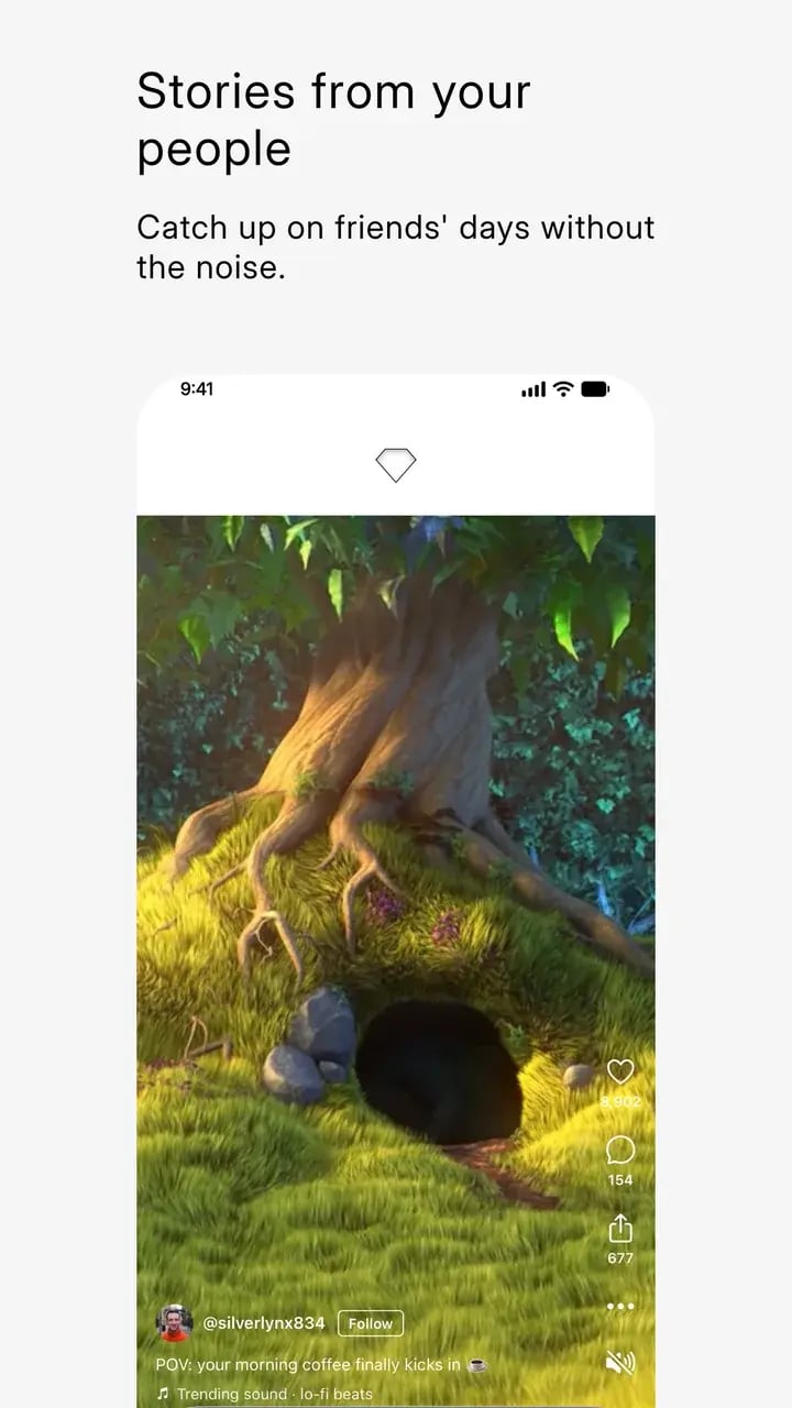 Generated Google Play screenshot, social clips screen