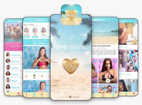 Phone screens with TV show apps on them